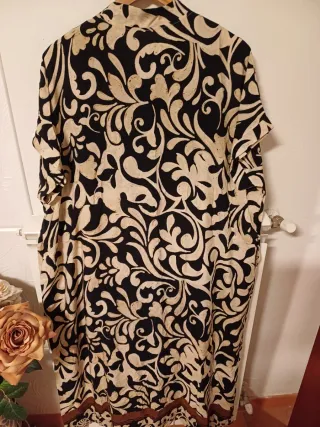 Abito di Viscosa Fantasia Beige/Nero Taglia XL