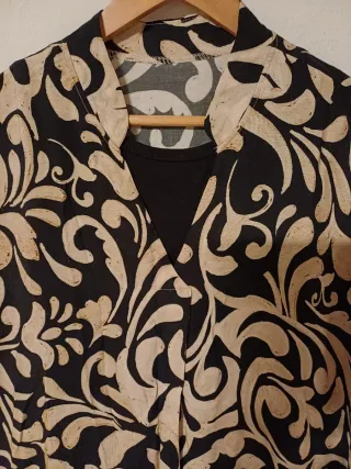 Abito di Viscosa Fantasia Beige/Nero Taglia XL