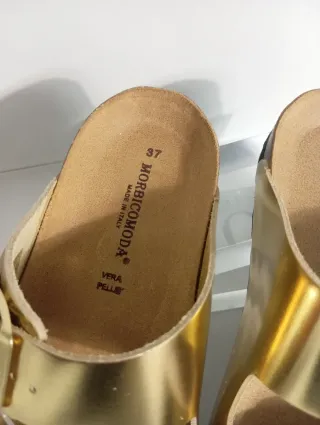 Sandali donna vera pelle oro