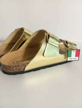 Sandali donna vera pelle oro