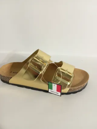 Sandali donna vera pelle oro