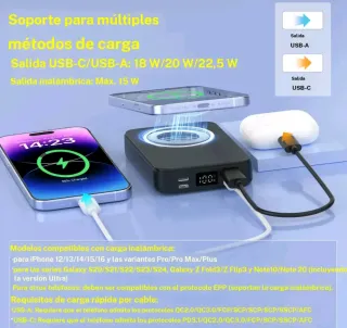 Batería Portátil Magnética 10000mAh Sin Abrir