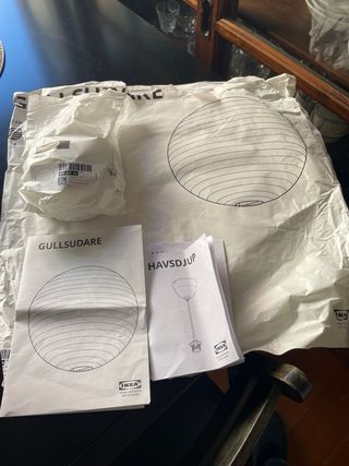 4 Lámparas colgantes de techo beige / transparente