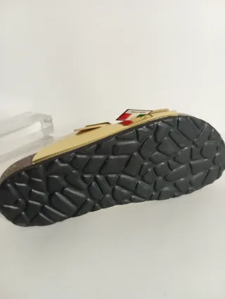 Ciabatte donna vera pelle oro