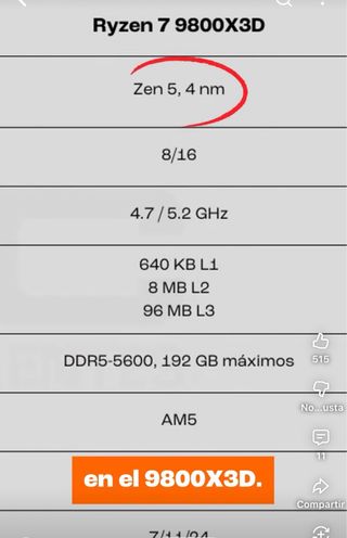 Procesador AMD Ryzen 7 9800X3D