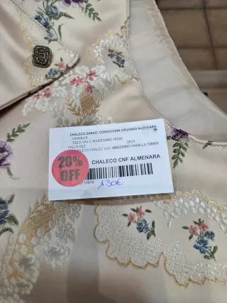 Chaleco Fallero Cruzado Floral talla52