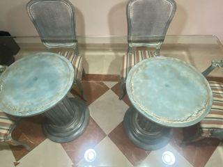 Mesa de comedor cristal y madera