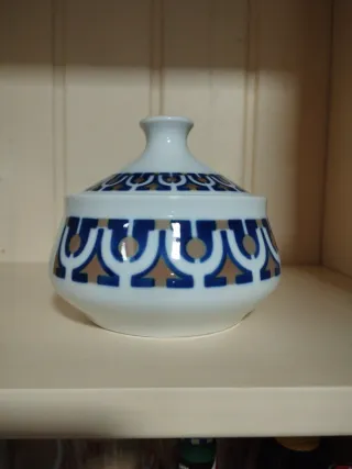 Azucarero Sargadelos grande Porcelana Azul