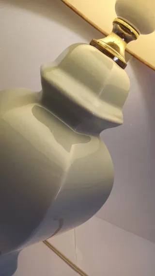 Coppia di lampade vintage in ceramica 52cm shabby chic