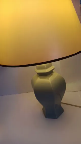 Coppia di lampade vintage in ceramica 52cm shabby chic