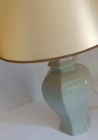 Coppia di lampade vintage in ceramica 52cm shabby chic