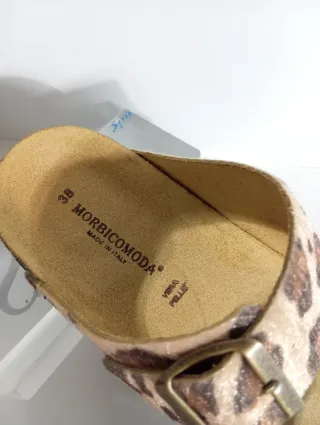 Sandali donna vera pelle leopardati 38