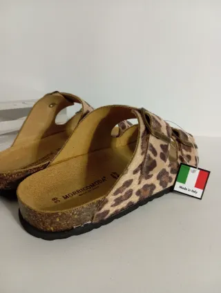 Sandali donna vera pelle leopardati 38