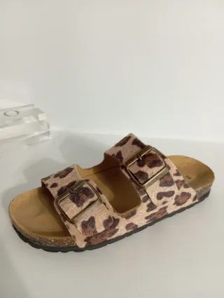 Sandali donna vera pelle leopardati 38