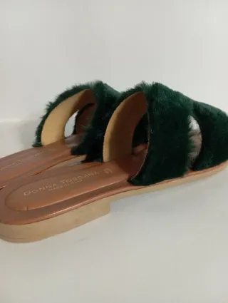 Sandali Donna Toscana Pelle Verde 38