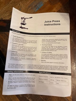 Spremiagrumi Manuale Professionale