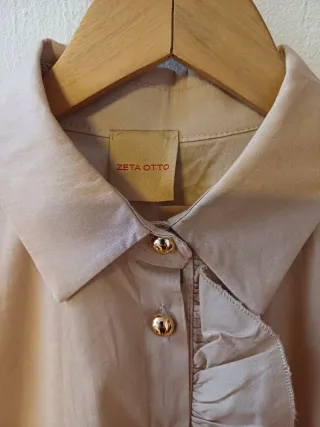 Camicia Zeta Otto Beige XL Ruffle