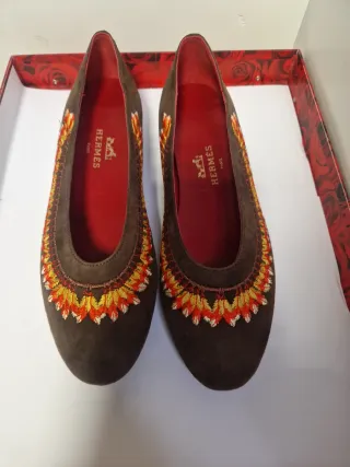 Ballerine stile Hermès. Vintage. Nuove