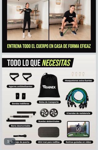TRAINEX Gomas Elásticas + Barra (100 KG)