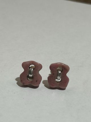 Pendientes Tous Oso Rosa y Plata