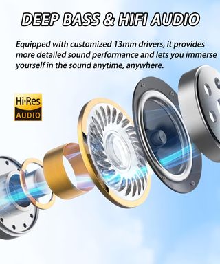 Laxon Auriculares inalámbricos Bluetooth 5.3 con c