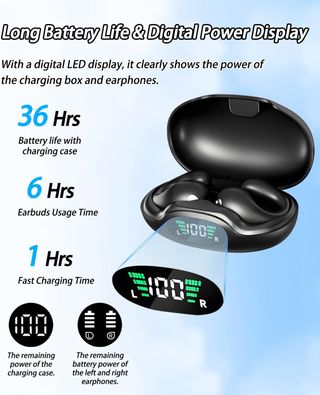 Laxon Auriculares inalámbricos Bluetooth 5.3 con c