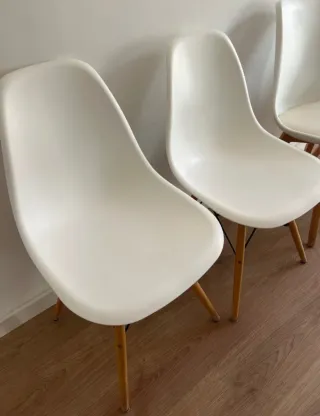 Set di 4 sedie da pranzo bianche