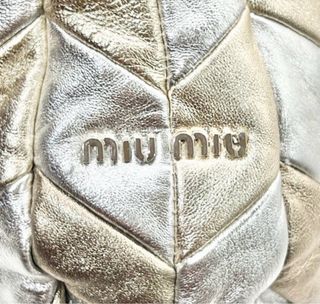 Borsa Miu Miu Harlequin in pelle metallizzata