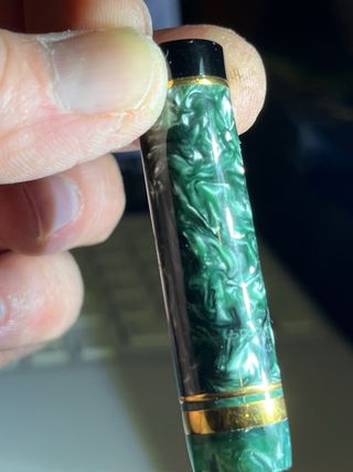 Penna Parker Duofold verde marmo con astuccio