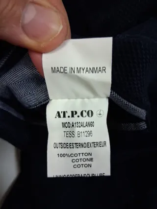 Giacca uomo cotone at.p.co taglia 50 estiva