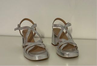 Sandali Unisa pelle metallizzata argento 41