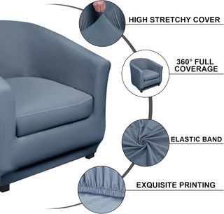 Funda de Sillón Elásticas 2 Piezas Funda para Sill