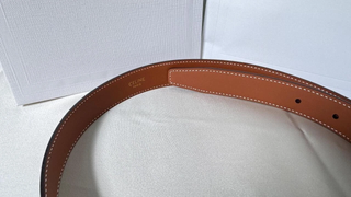 Cinturone Celine Triomphe Marrone Dorato