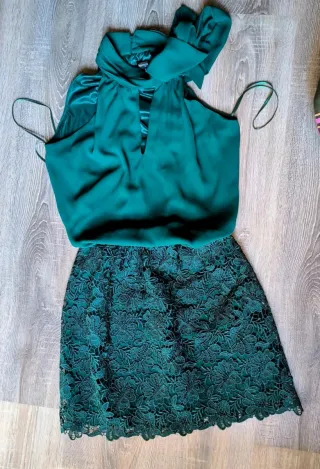 Vestido verde fiesta encaje