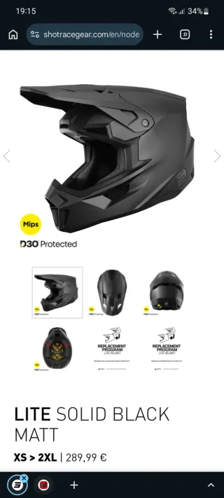 Casco Moto Negro Mate Talla XL