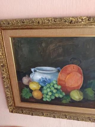 Cuadro naturaleza muerta con frutas.74×64noenvio.