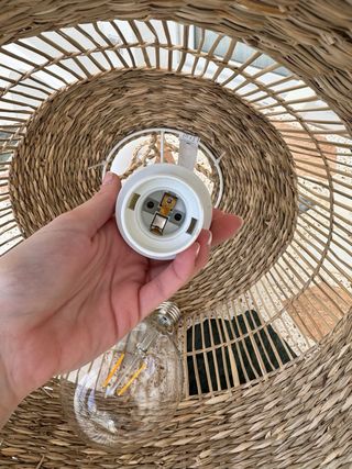 Lampada a sospensione IKEA TORARED in fibra naturale