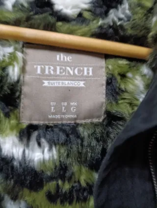 Parka larga con capucha y forro