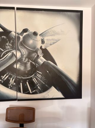 Cuadro Grande Avión Motor Hélice