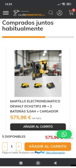 Taladro percutor DeWalt XR