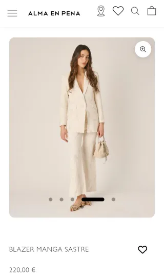 Conjunto pantalón y blazer bordado de Alma en Pena