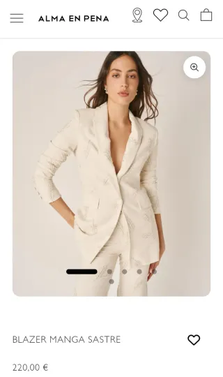 Conjunto pantalón y blazer bordado de Alma en Pena