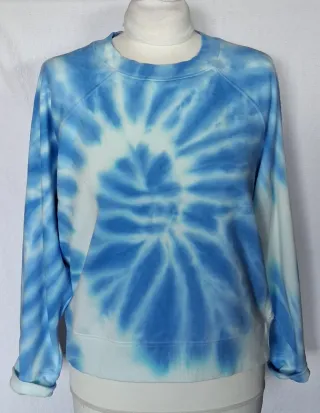 Felpa donna fantasia a spirale blu