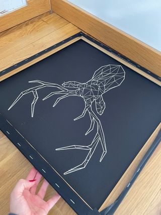 Lienzo bordado ciervo geométrico