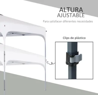 Cenador jardín ajustable blanco