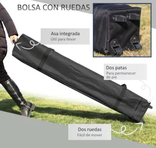 Cenador jardín ajustable blanco