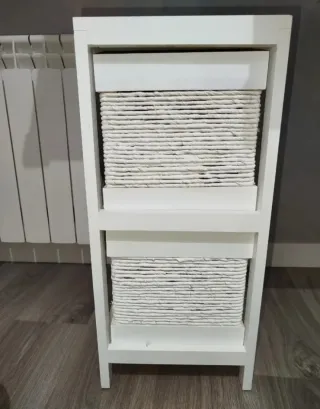 MESA AUX./ MESILLA CON CESTOS DE MIMBRE