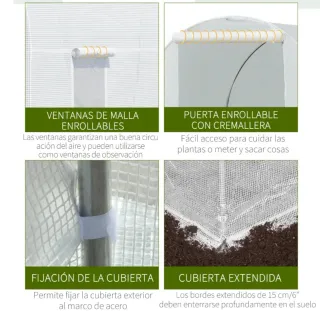 Invernadero túnel con puerta enrollable