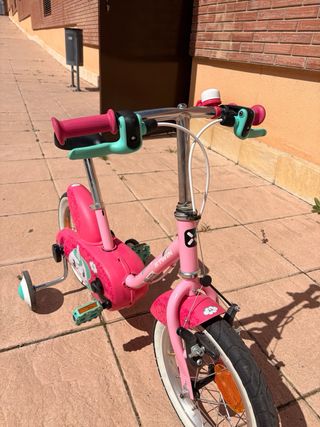 Bicicleta B-twin niña rosa unicornio