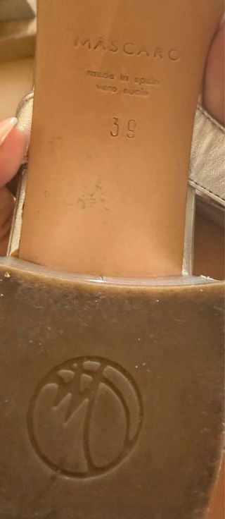 Sandalias Mascaró Tacon Bajo Plata